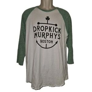 Dropkick Murphys Green White Raglan Baseball Tee Mens XL Royal Apparel USA Made